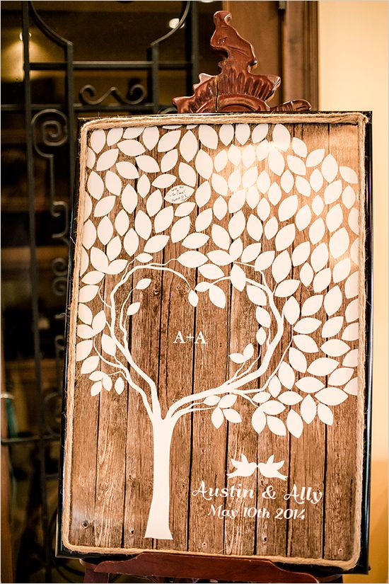 Rustically romantic heart tree wedding guestbook