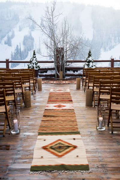 25 Romantic Winter Wedding Aisle Décor Ideas 11 Southwestern winter ceremony aisle ideas