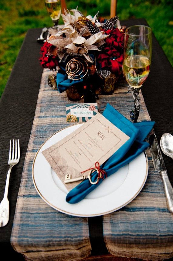 Steampunk inspired table decor