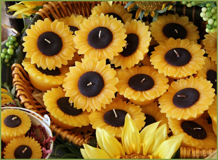 Sunflowers candles wedding favors