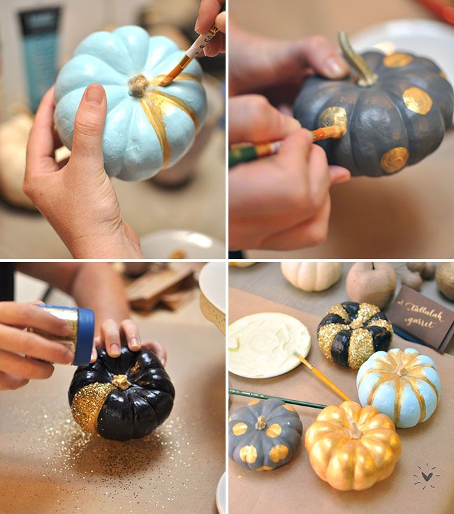 Tablescape idea DIY Painted Pumpkins + Fall Centerpieces