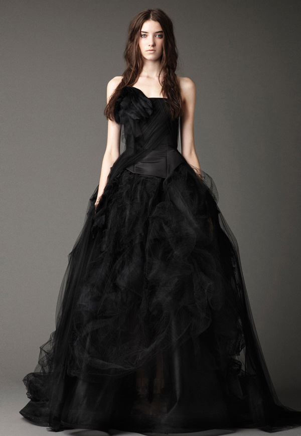 Vera Wang Black Tulle Wedding Gown