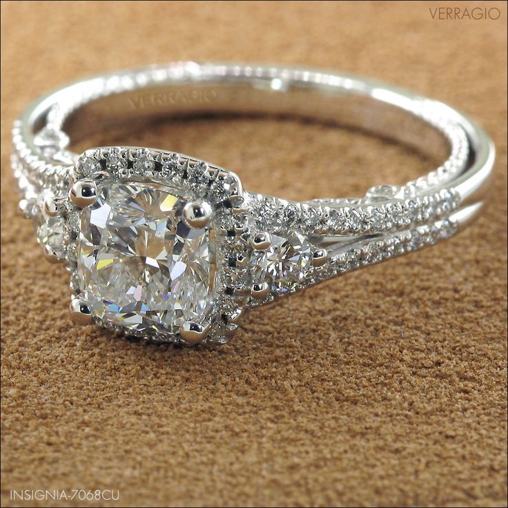 24 Most Loved Cushion Cut Engagement Rings 11 Verragio Split Shank Diamond Engagement Ring
