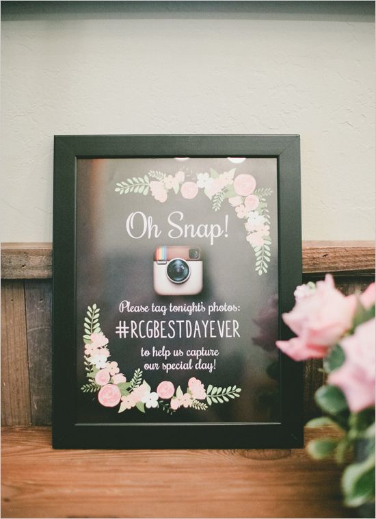 Wedding sign ideas - Chalkboard instagram sign