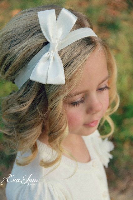 White Hair Bow Ivory Hair Bow Clip Children’s Hair Bow