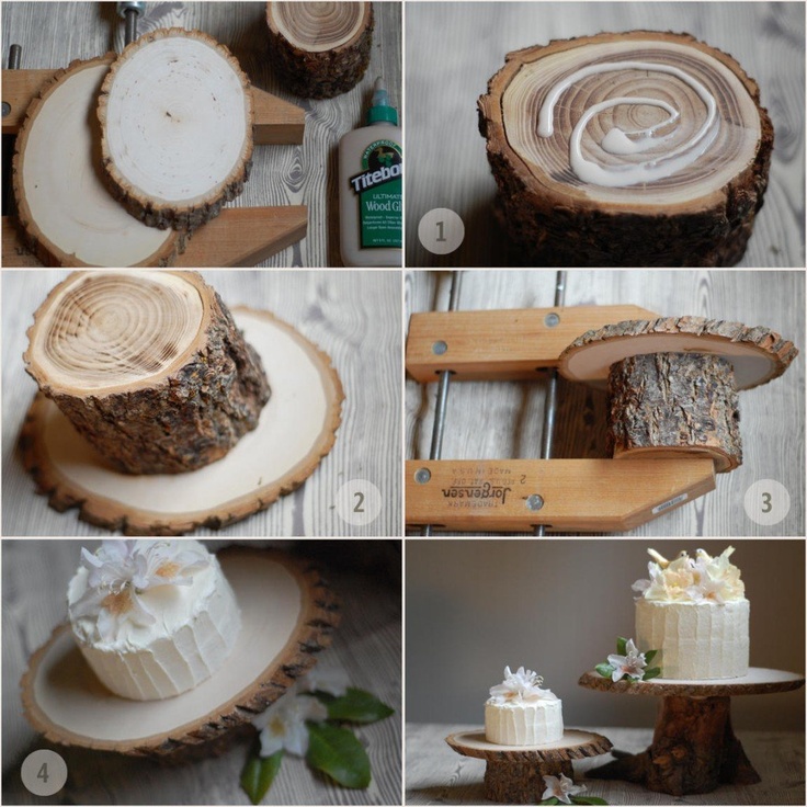 50+ Tree Stumps Wedding Ideas for Rustic Country Weddings 32 Wood Rustic cake stand for our Gluten-Free wedding cake