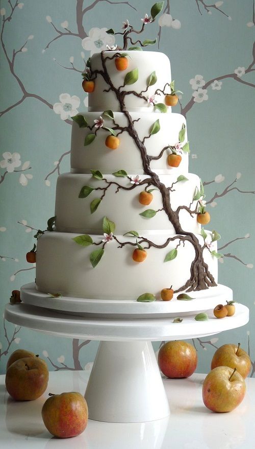 apple tree wedding cake for fall weddings