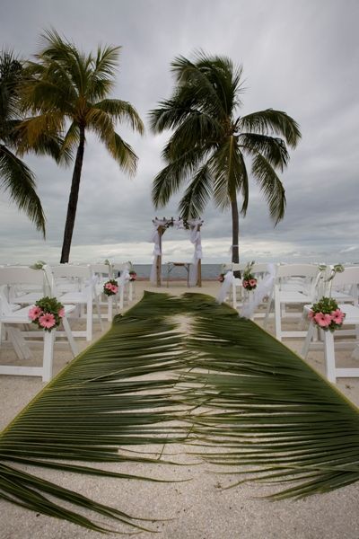 beach wedding aisle