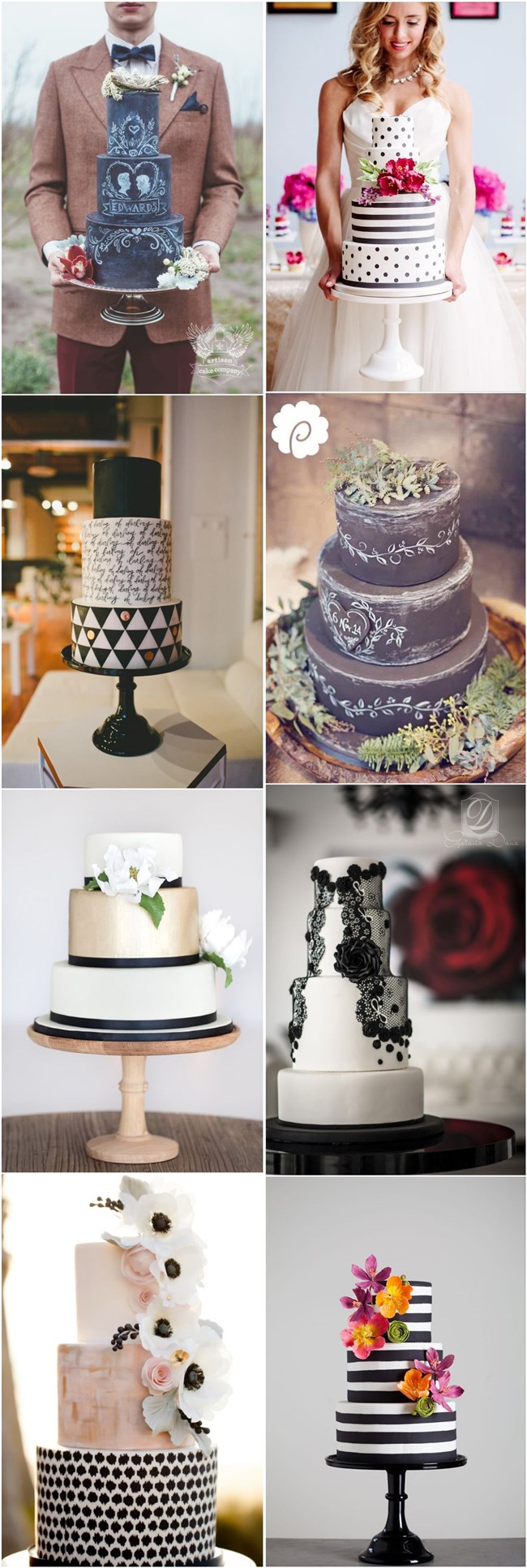 black and white wedding cakes- black and white wedding ideas