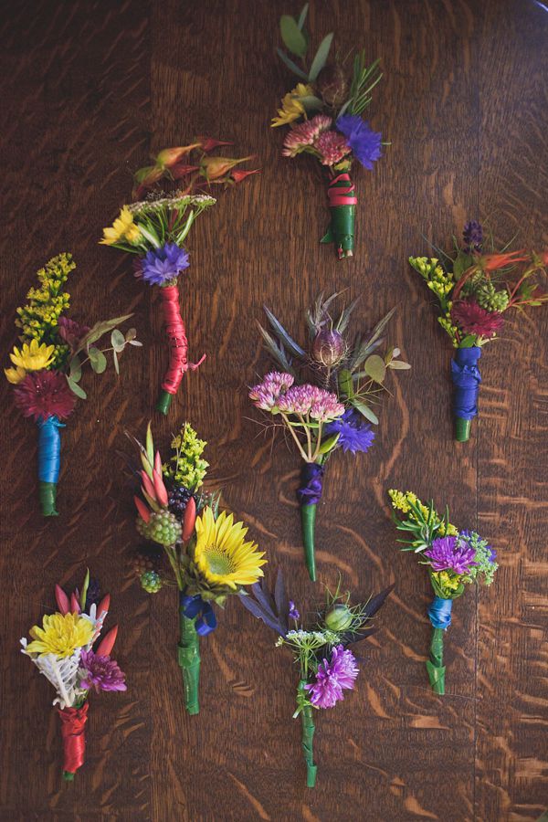 boho wildflower boutonniere