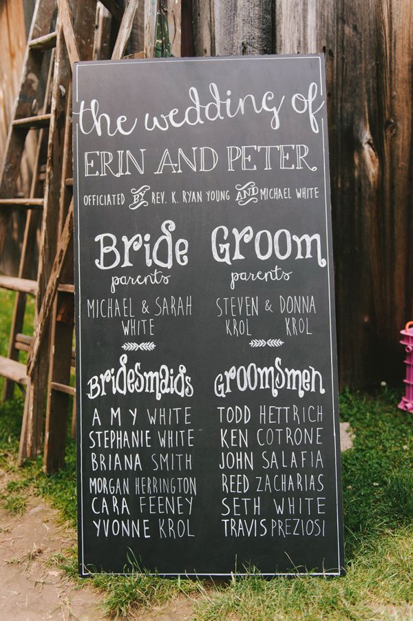 bridal party sign