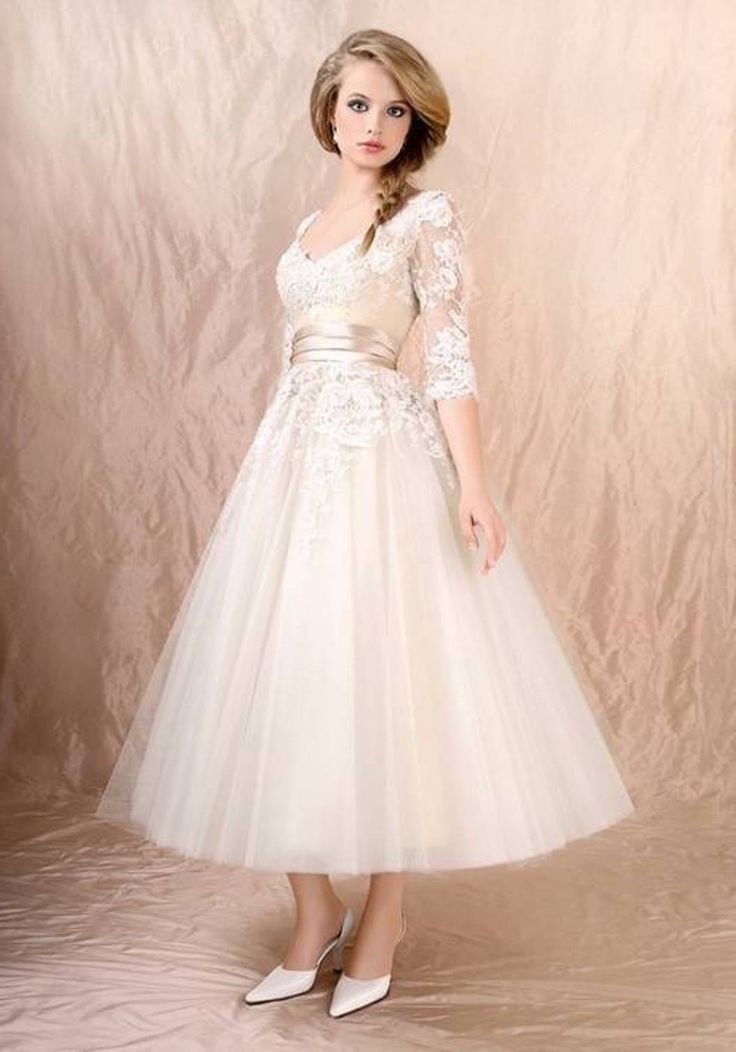 Top 40 Most Loved Tea Length Wedding Dresses Deer Pearl Flowers