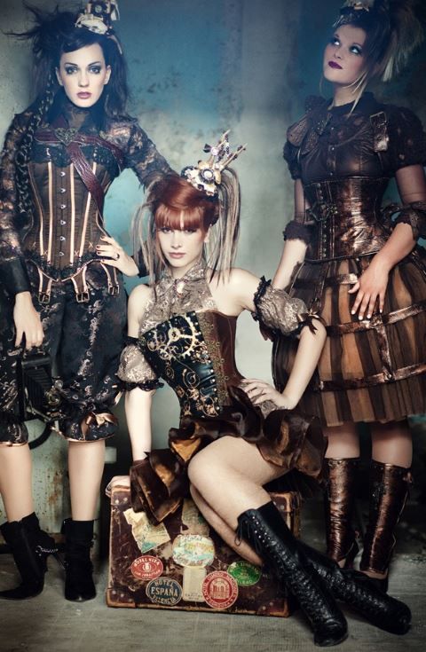 50+ Awesome and Unique Steampunk Wedding Ideas 2024 11 brown black and gold steampunk bridesmaid dresses