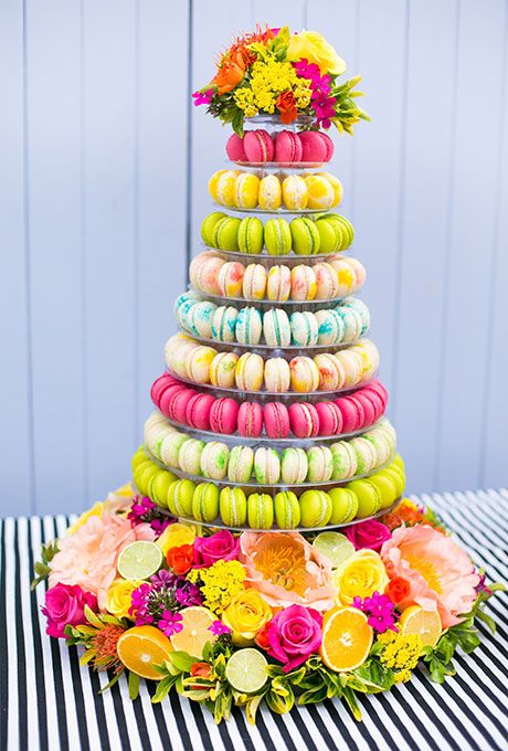 colorful macaron tower