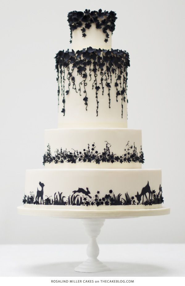 cute black and white cake for wedding