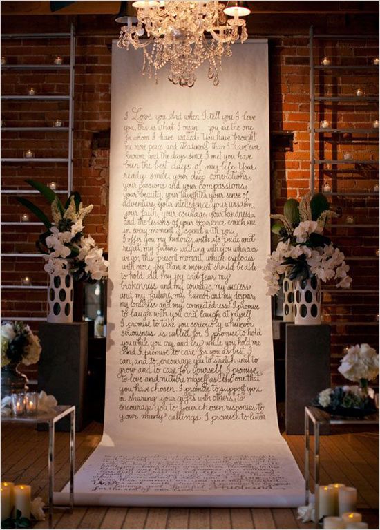diy text wedding ceremoney backdrop