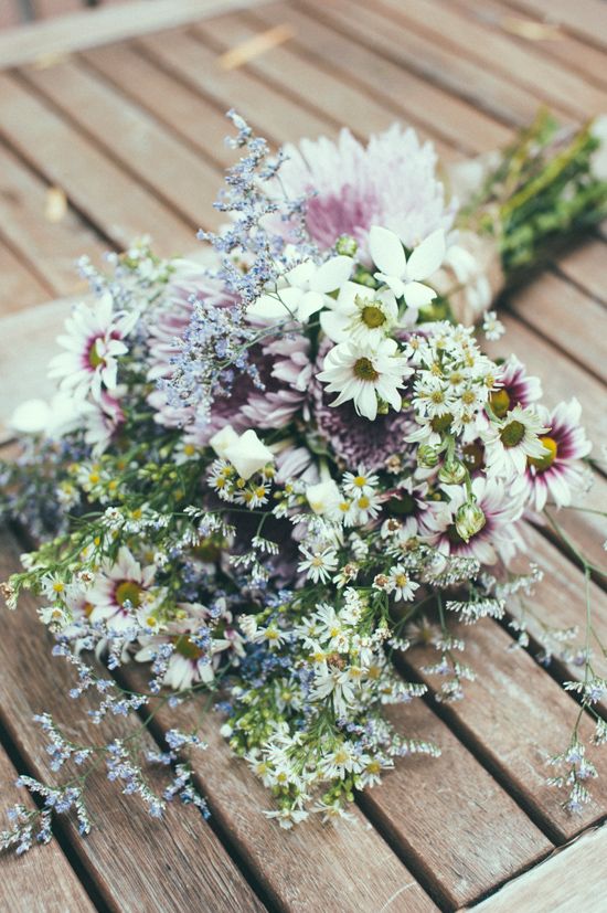dusty purple wildflowers bridal bouquet