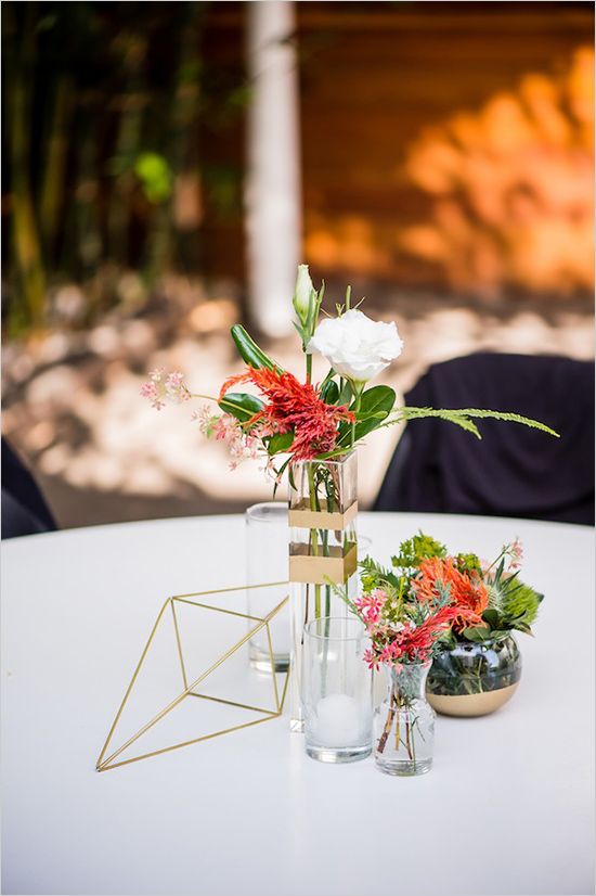 geometric foral wedding centerpieces