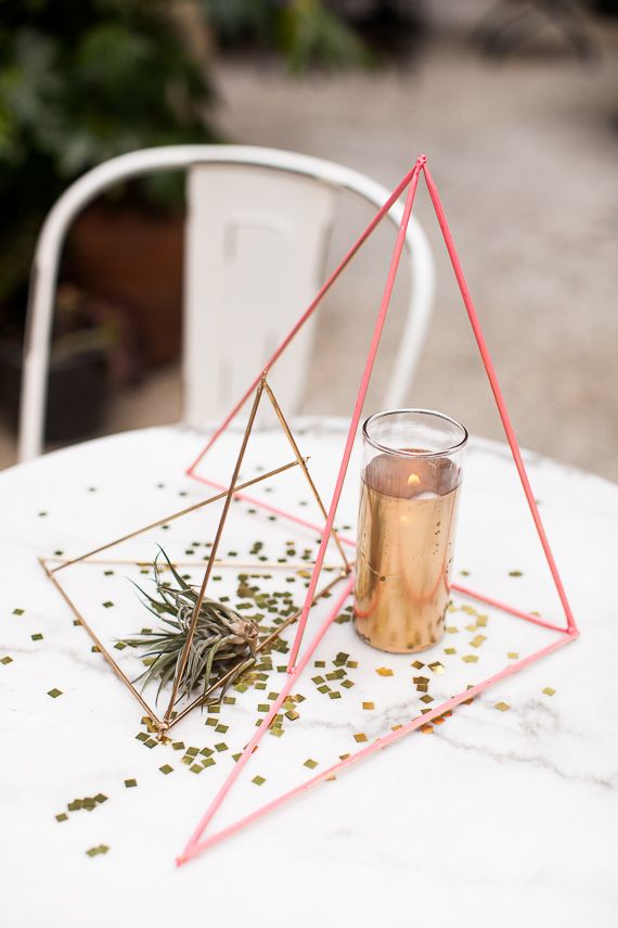 50+ Creative Geometric Wedding Ideas 11 geometric wedding centerpiece