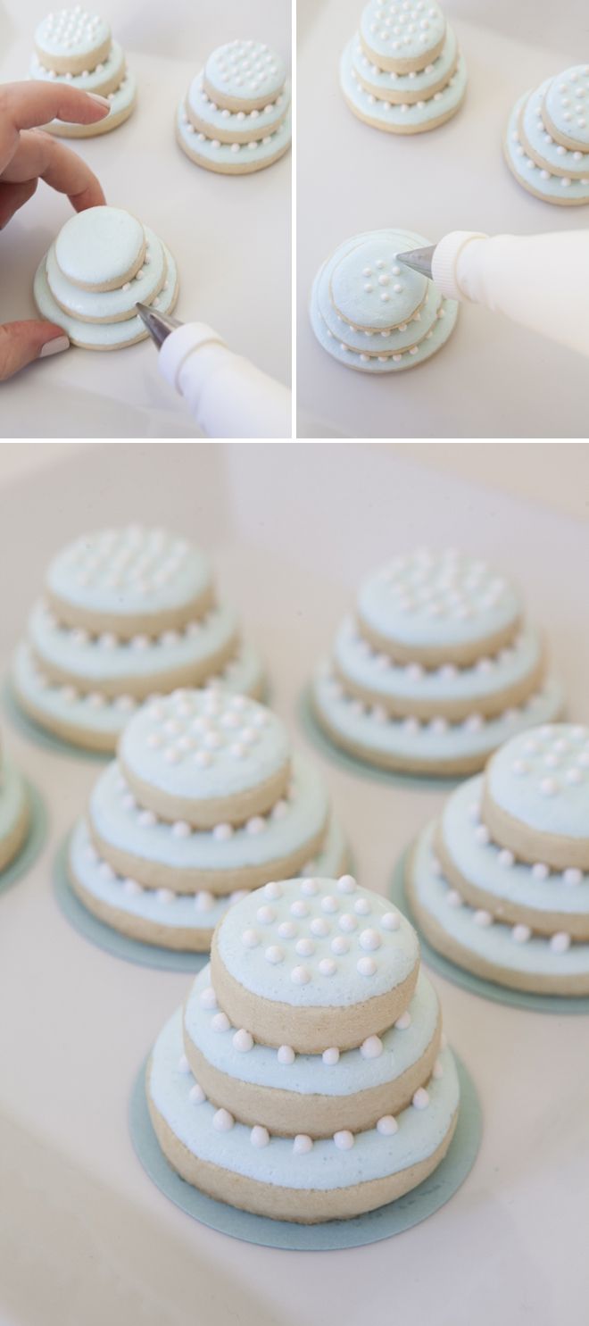 20 Mini Wedding Cakes Too Good To Eat! Plus Tutorials! 24 how to make darling stacked wedding cookies!