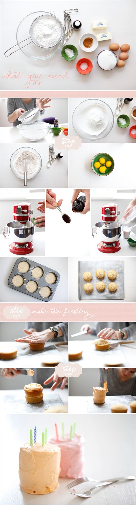 how to make mini cakes using a muffin pan