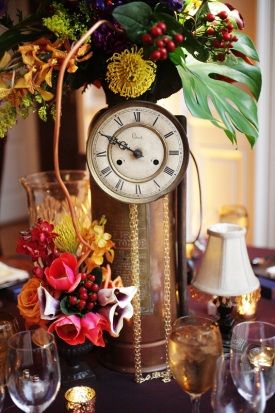 -industrial steampunk wedding centerpiece