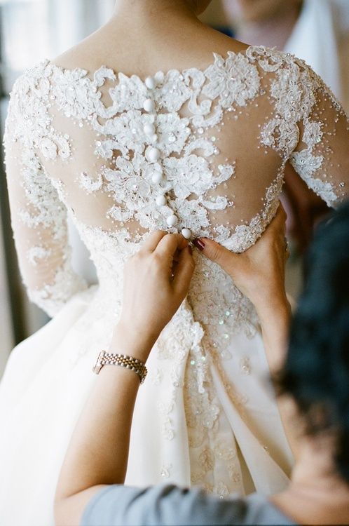 lace bridal dress with long sleeves