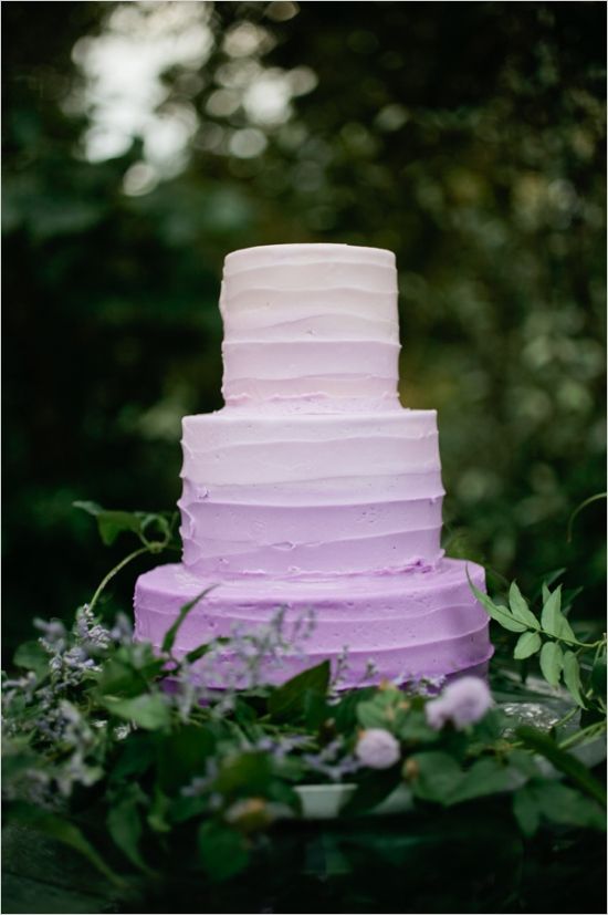 lavender purple ombre wedding cake