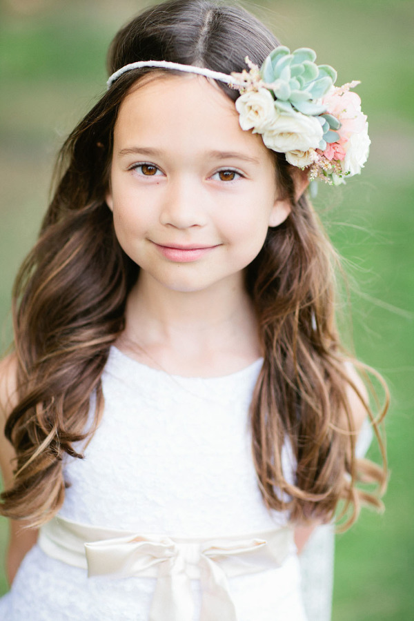 little girl curly hairstyles with flower crown