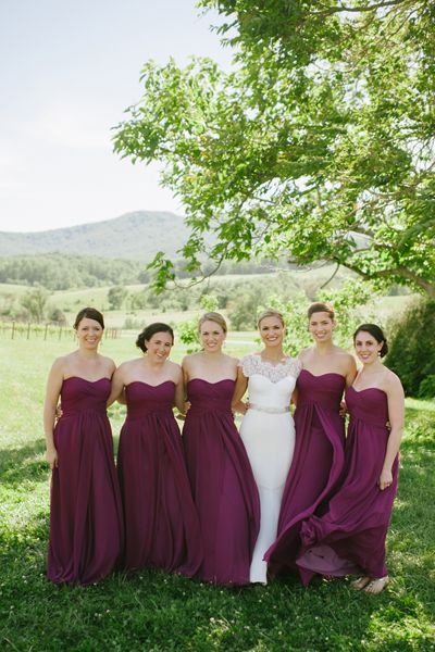 long plum bridesmaid dresses