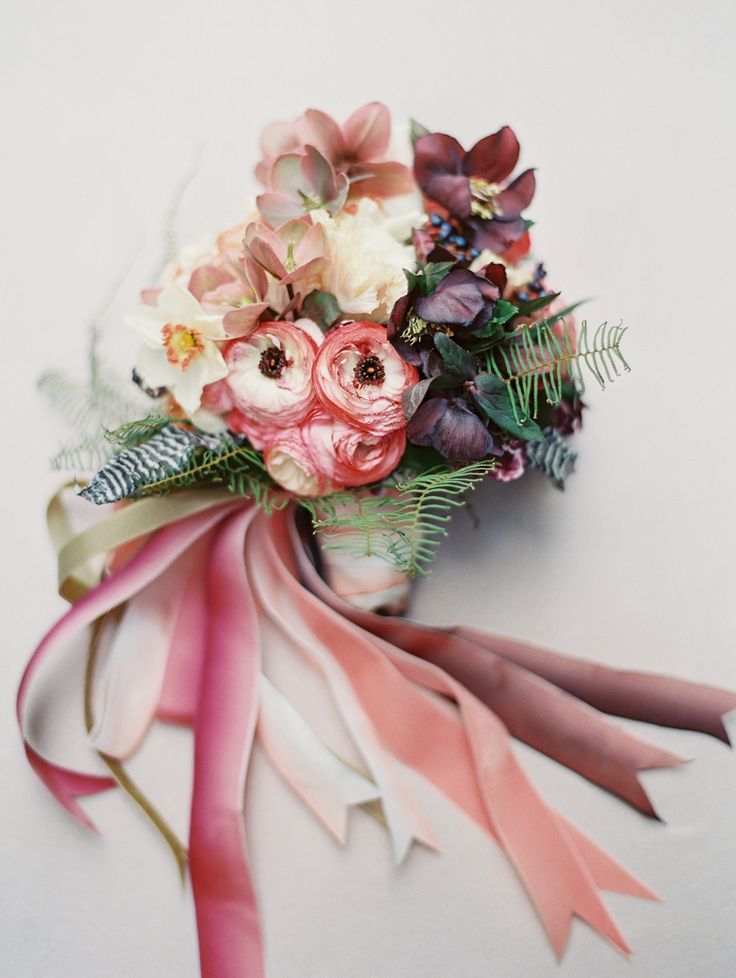 mauve, pink and purple wedding bouquet