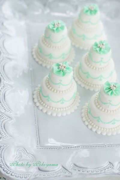 mint green mini wedding cake