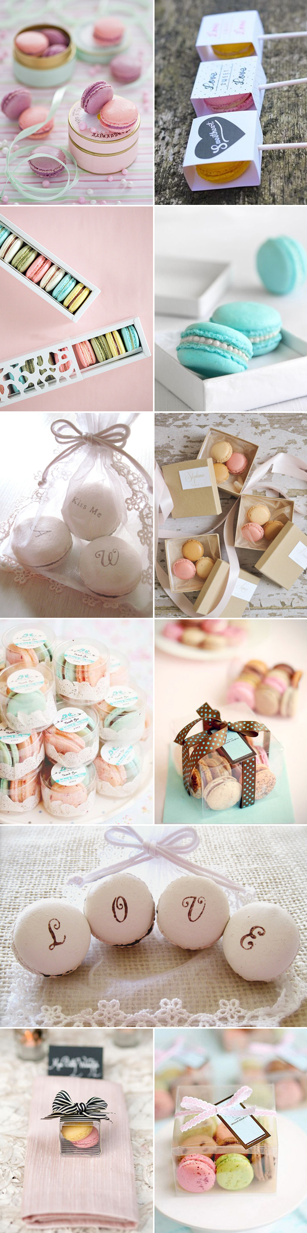 pastel macaron wedding favors