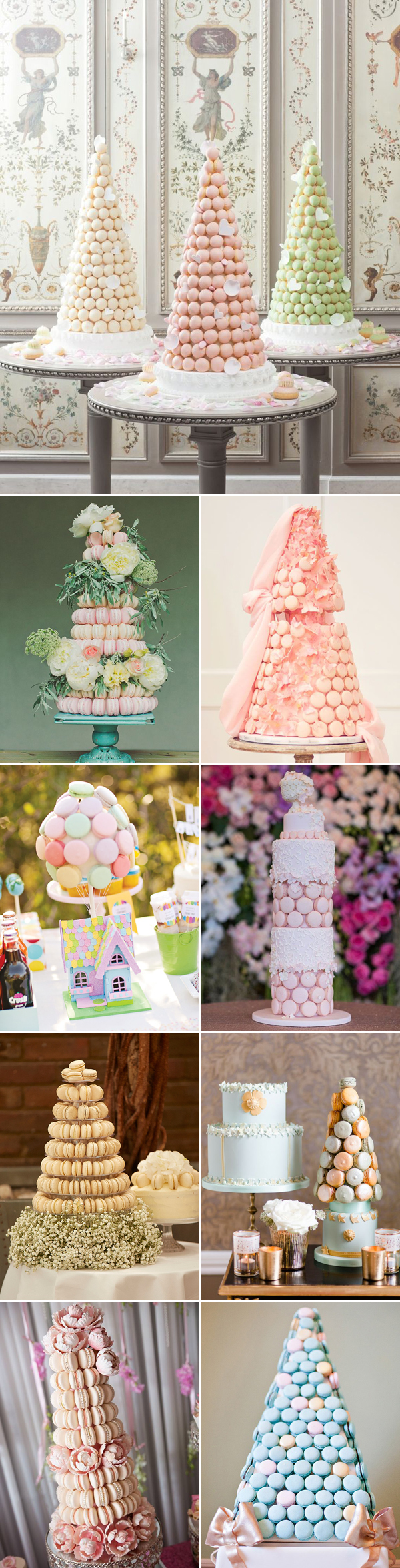 pastel wedding macaron tower