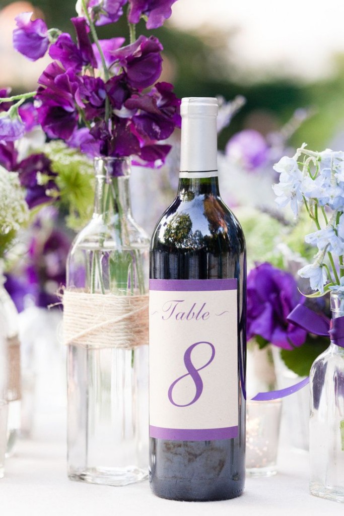 plum purple wedding table number ideas