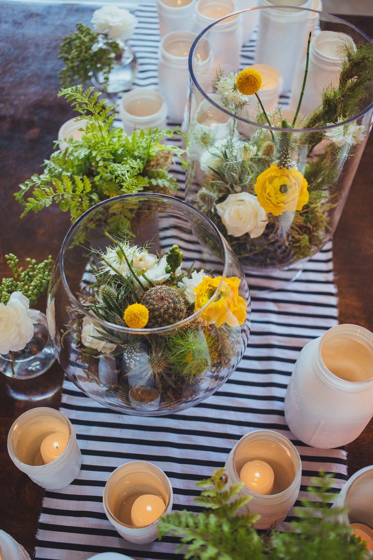 rustic Terrarium wedding centerpieces