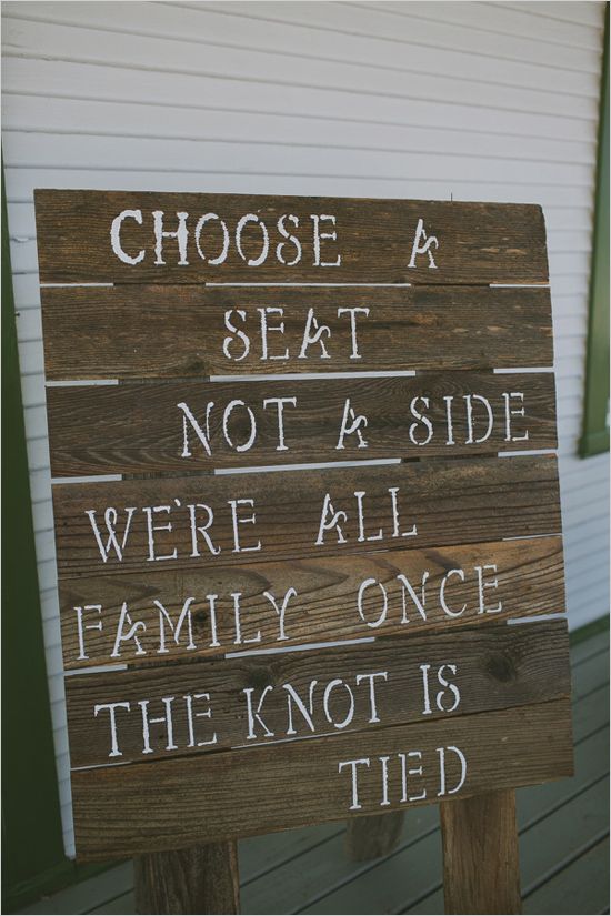 rustic sit anywhere sign, wedding ceremony signage-boho wedding ideas