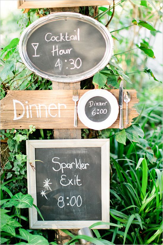rustic wedding day events signage