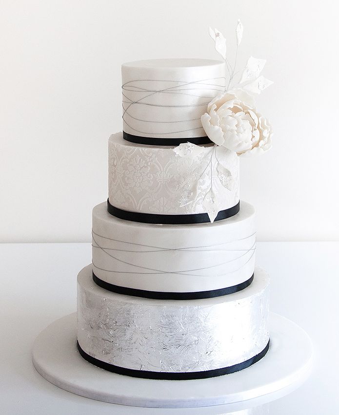 49 Amazing Black and White Wedding Cakes 2024 10 simple elegant white and black wedding cake ideas