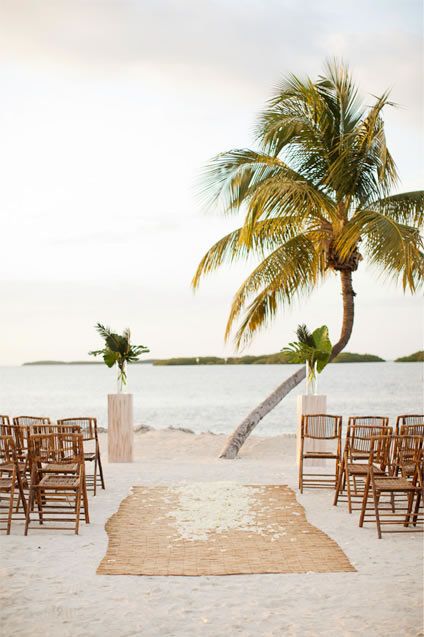 simplistic beach wedding ceremony