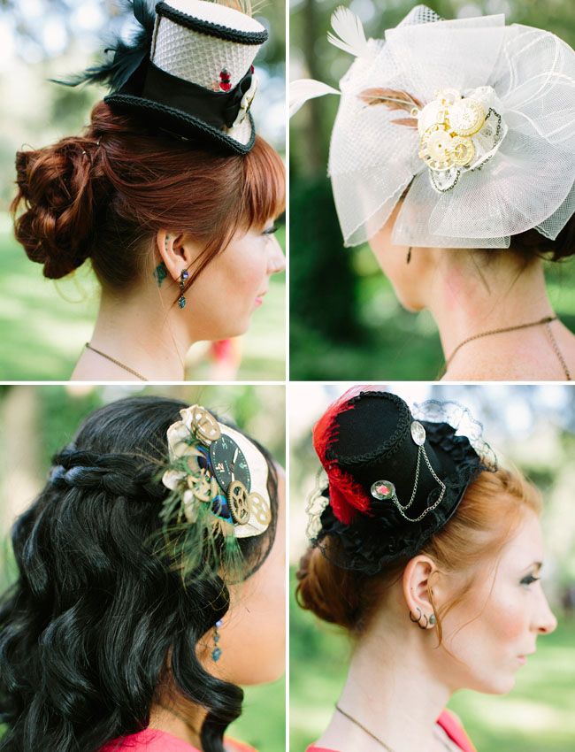 steampunk bridesmaid hairpieces