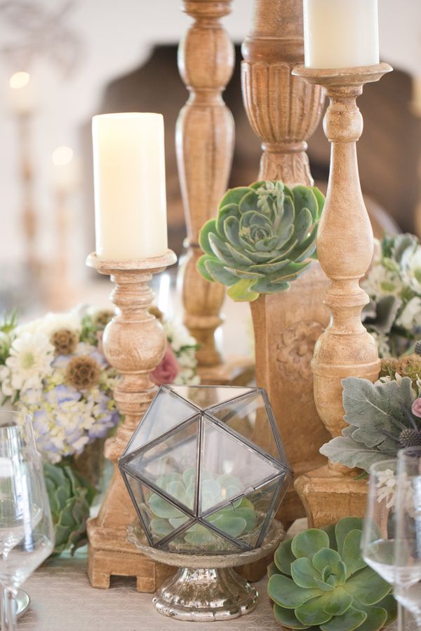 succulent centerpieces for rustic wedding