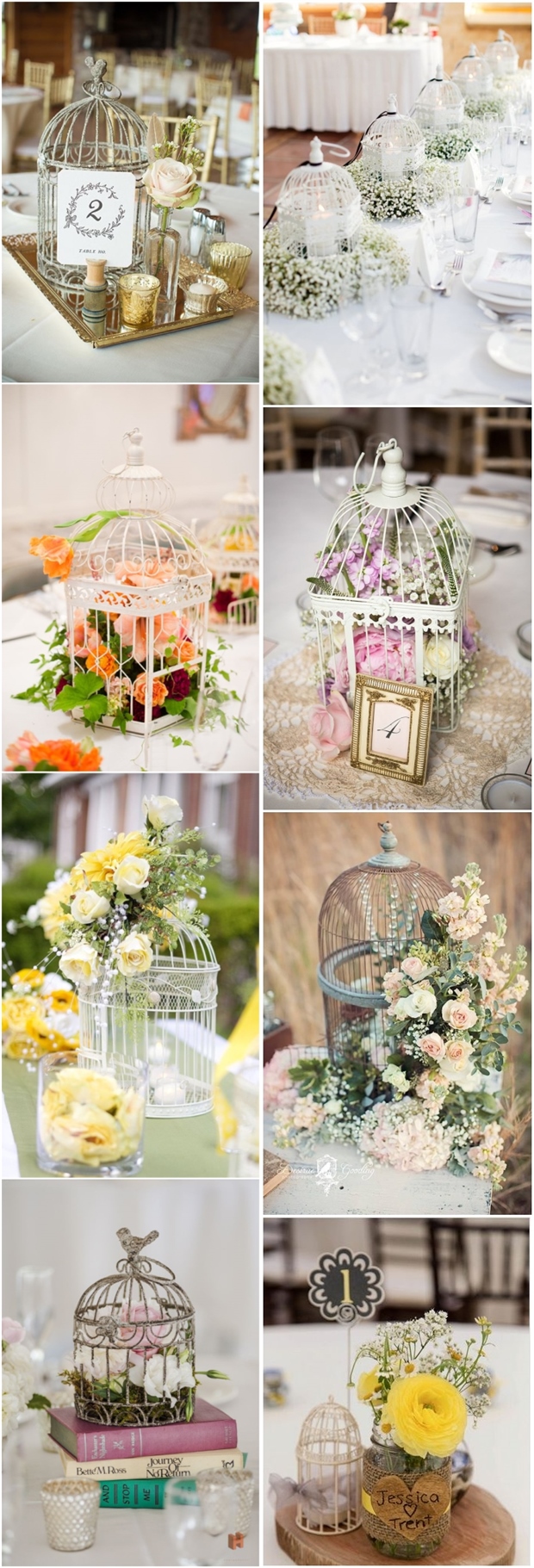 vintage birdcage wedding centerpieces- unqiue wedding decor ideas