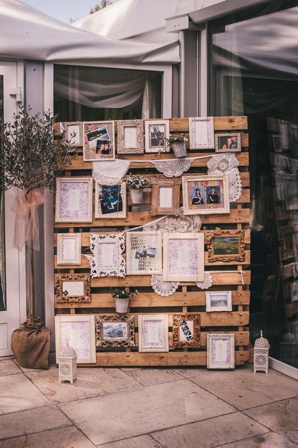 vintage rustic lace photo frame and a seating chart decor