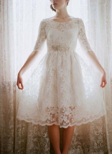 vintage tea length wedding dress