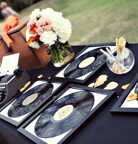 vinyl records alternative to a guest book