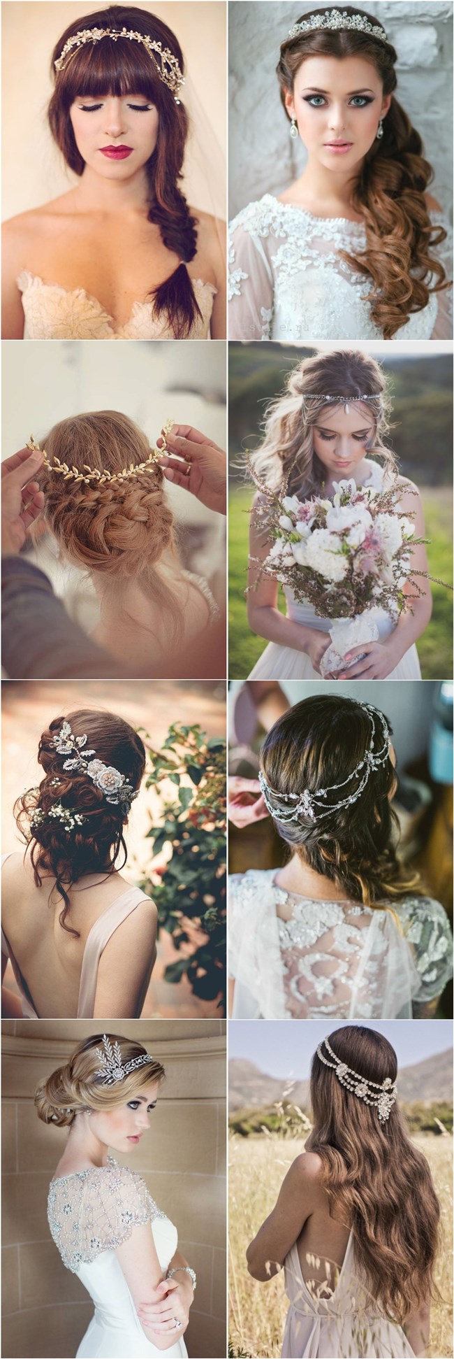 wedding hairstyles with wedding bridal headpieces