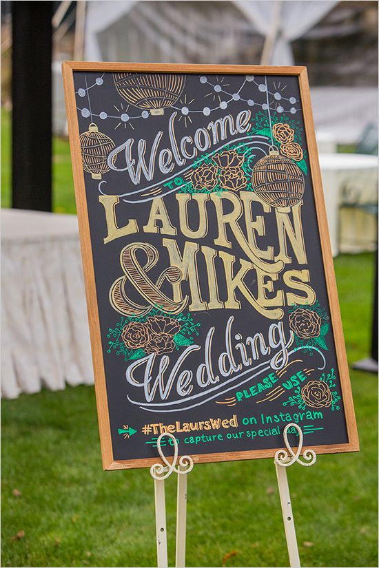 welcome chalkboard wedding sign