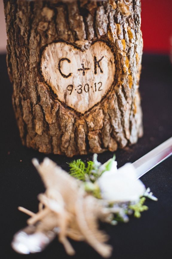 wood wedding details