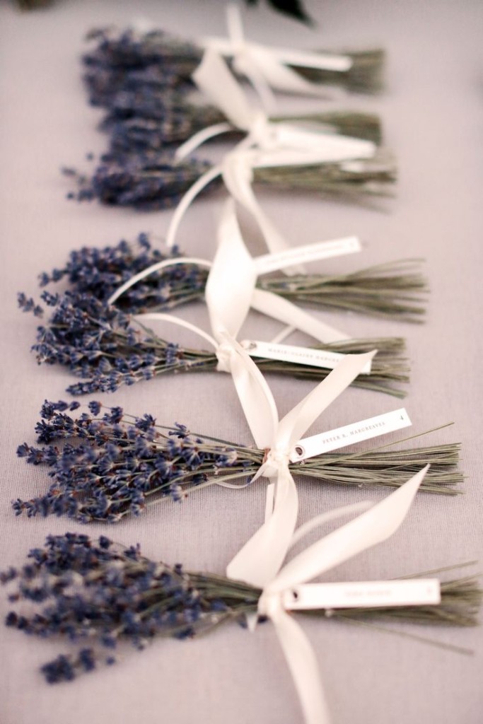 A Bunch of Lavender -- serves as escort cards and favors